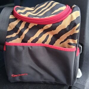 Vintage Y2K Gerber Mini Diaper Bag Tiger Stripe Animal Print Black Red Tan...